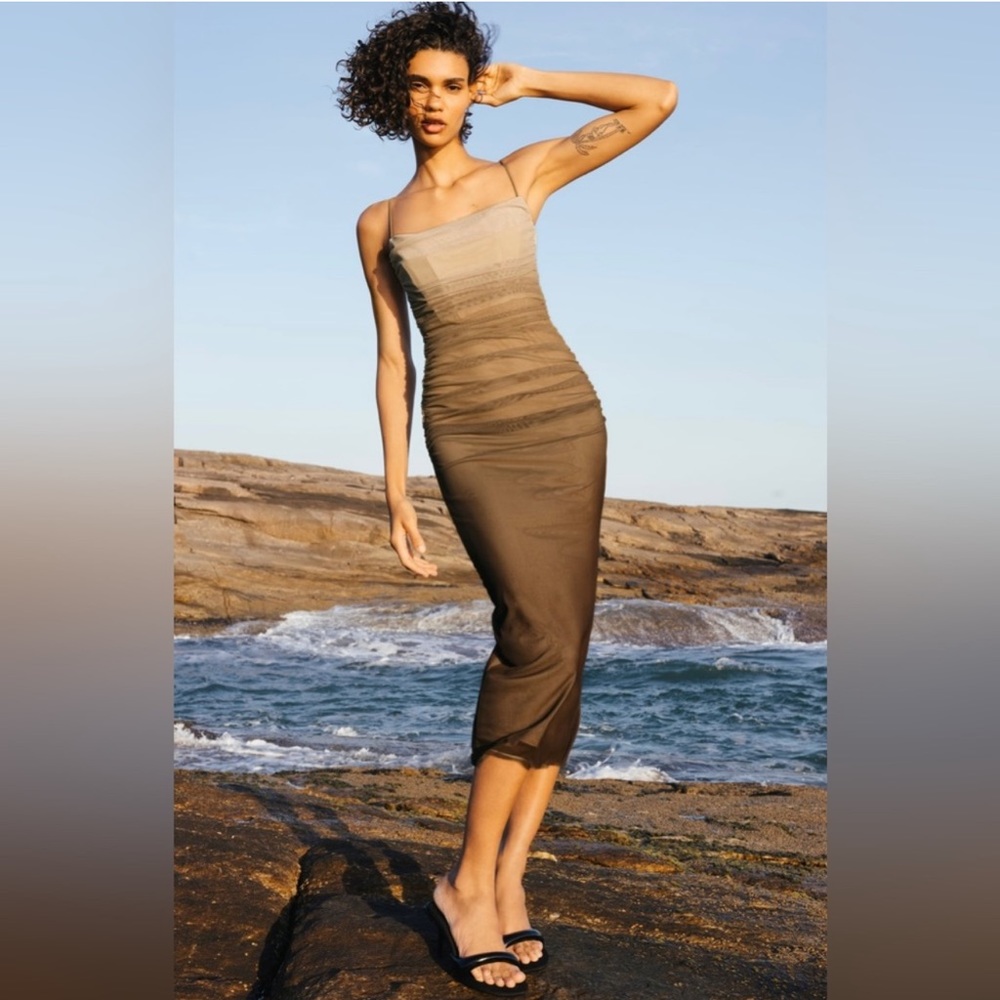 ZARA PRINT DRESS WITH TULLE - Picture 9 of 9